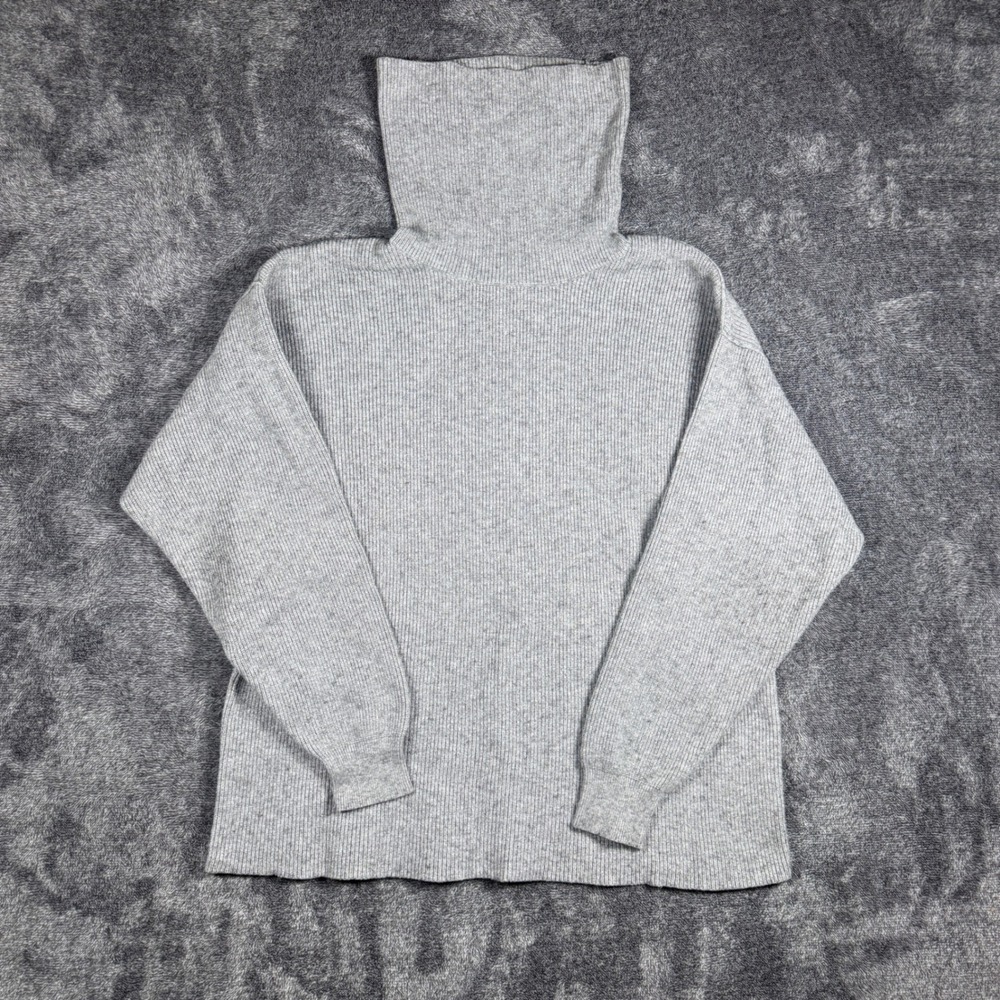Free People Ottoman Slouchy Tunic Turtleneck Ribbed Sweater Grey Small OB816580